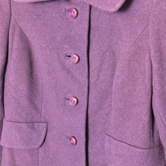 100% Cashmere Coat Vintage by Gallant in Purple szS - Picture 3 of 12